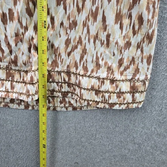 Aerie Women Dress L Brown Geometric Slit Maxi Bohemian Embroidered - Picture 7 of 10